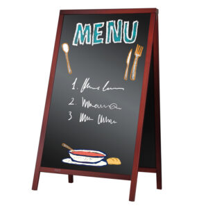 Quadro preto cavalete dupla face de madeira com superficie para marcadores (55x85cm)