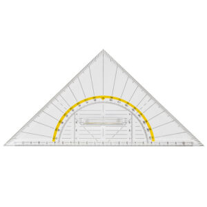 Aristo geometria 22 cm pl&aacute;stico cristal com pega fixa.